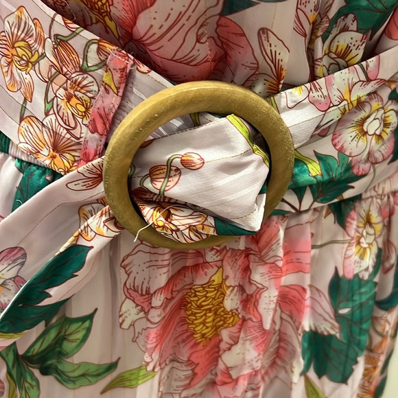 NWT Boston Proper Floral Blooms Off the Shoulder Belted Maxi Dress - Picture 4 of 15